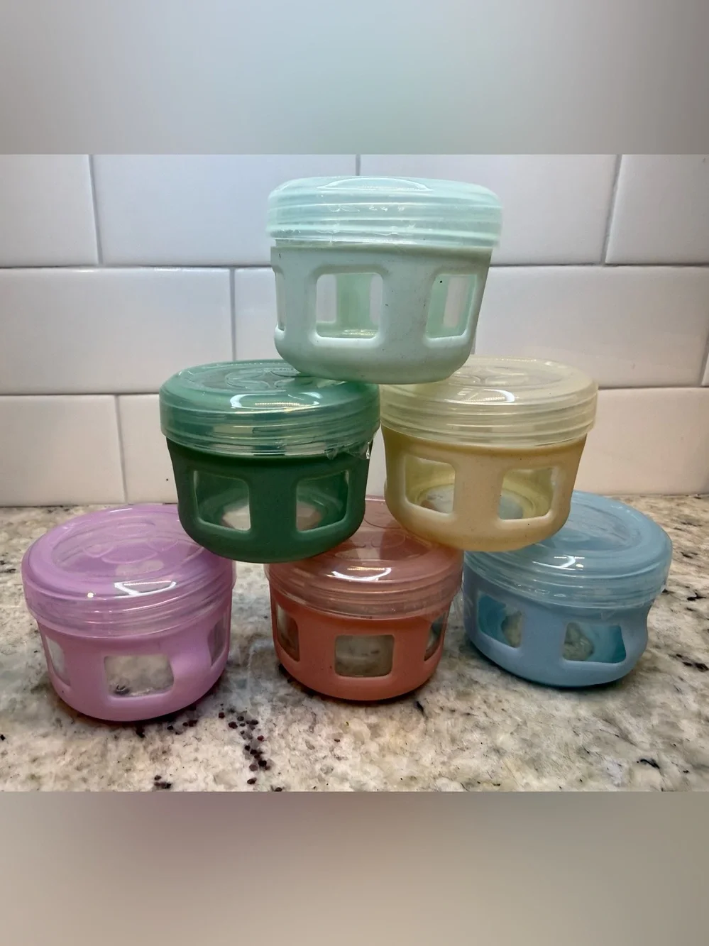 Ello 12pc (Set of 6) Glass Condiment Food Storage Containers Gradient